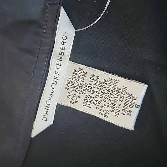 DVF Diane Von Furstenburg Zanne Ruched W/ Pockets Sheath Dress Black Size 6 - Picture 3 of 10